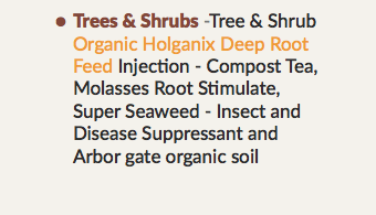 Trees & Shrubs -Tree & Shrub Organic Holganix Deep Root Feed Injection - Compost Tea, Molasses Root Stimulate, Super Seaweed - Insect and Disease Suppressant and Arbor gate organic soil